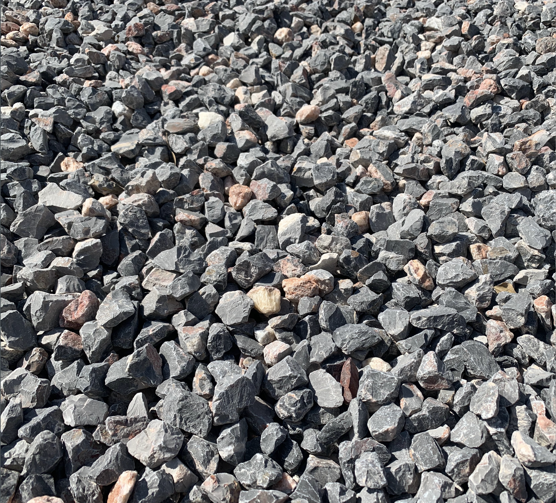 Close-up texture of crushed aggregate