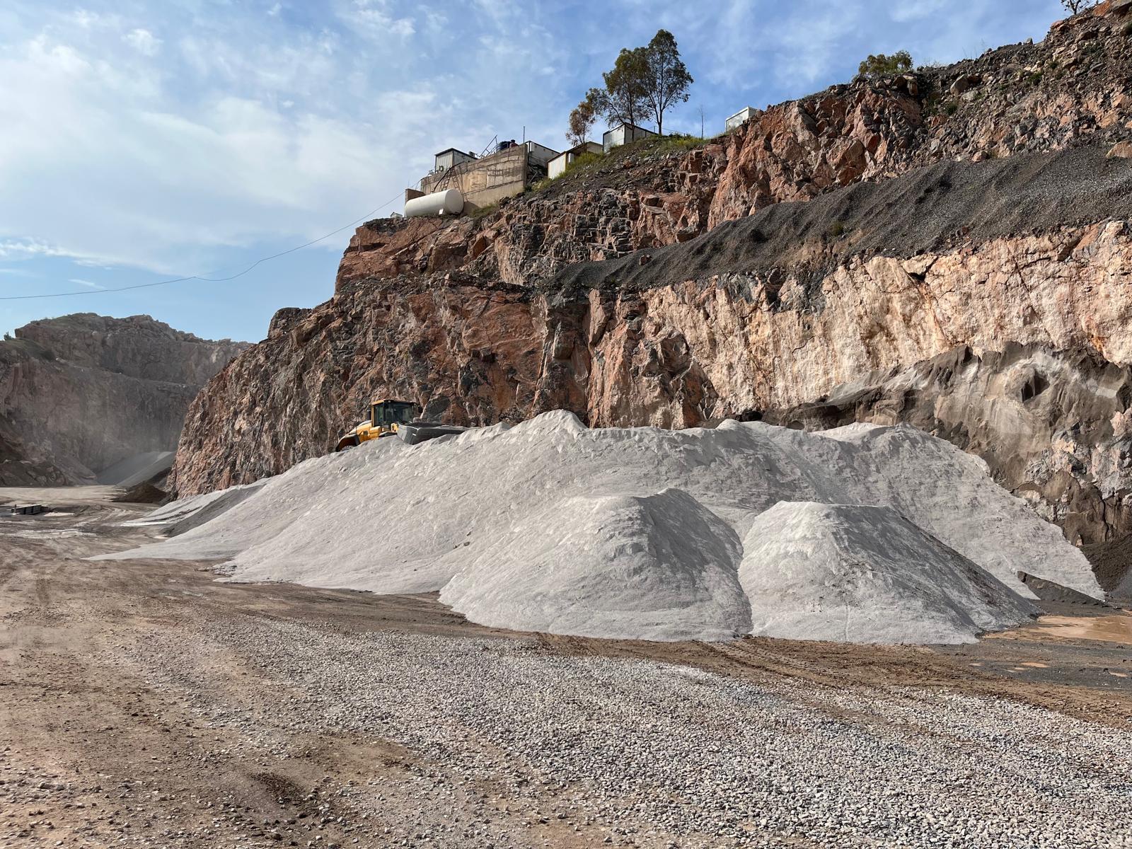Stone dust and aggregate stockpile area
