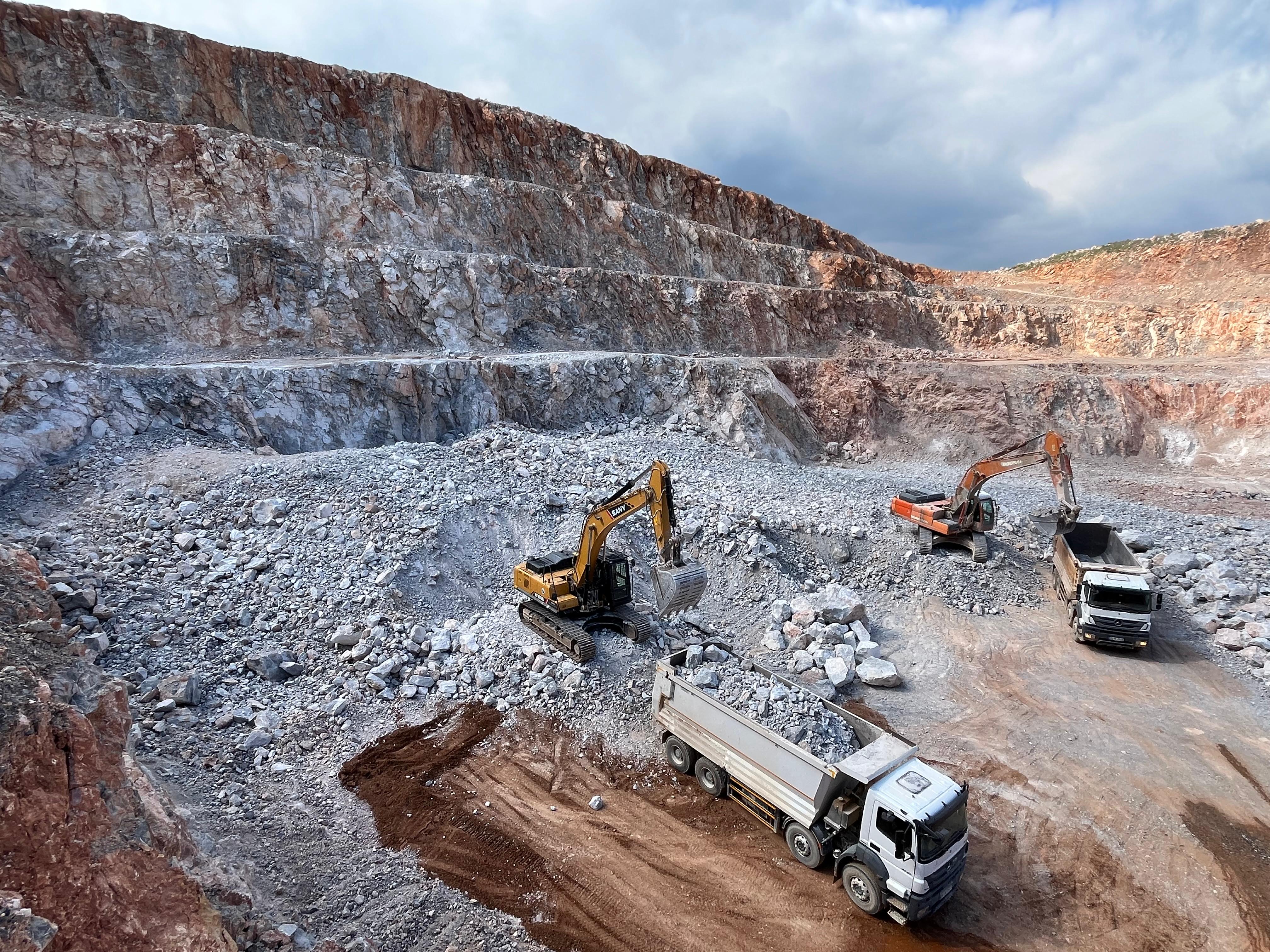 Bemaş quarry operation in İzmir, Turkey